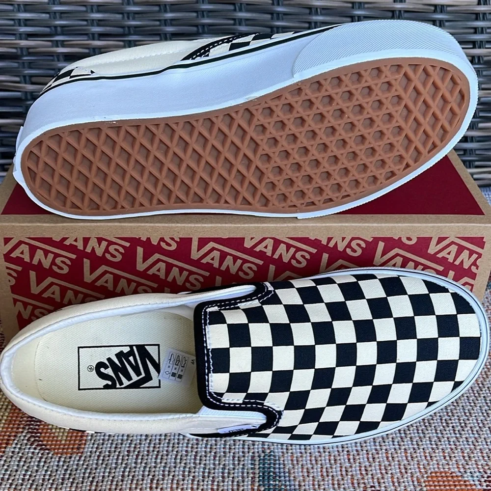 Vans WMNS Classic Slip-On Stackf Checkerboard Black/Classi VN0A7Q5RTYQ Platforms